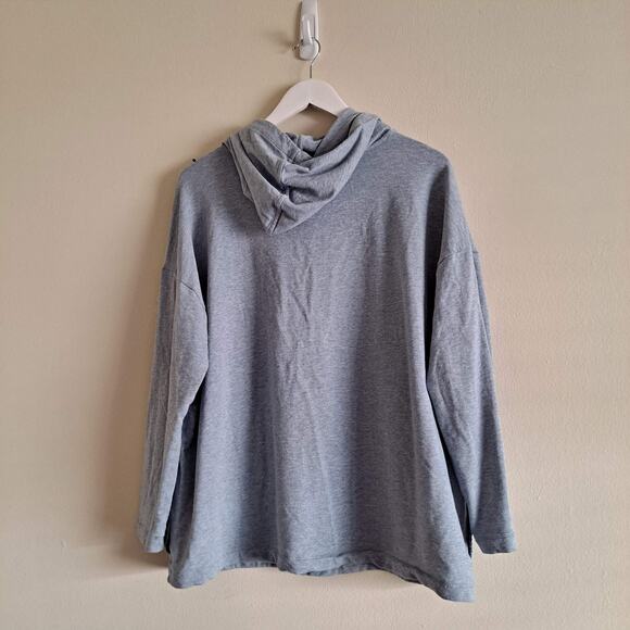 PureJill Womens Blue Heather Long Sleeve Cowlneck Soft Sweat Hoodie - Size XL - Picture 4 of 8